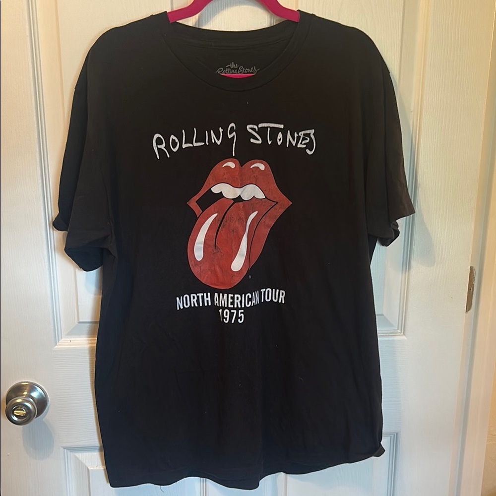 The Rolling Stones Black Tee with Red Logo